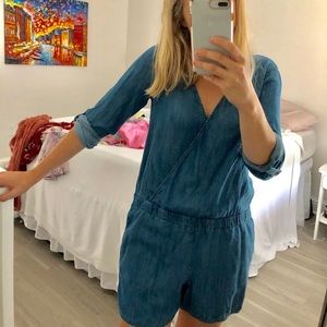 LOFT chambray romper
